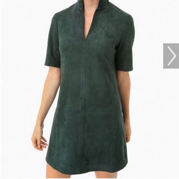 NWT TUCKERNUCK Green Clifton Mini Dress Sz S V Neck Short Sleeves